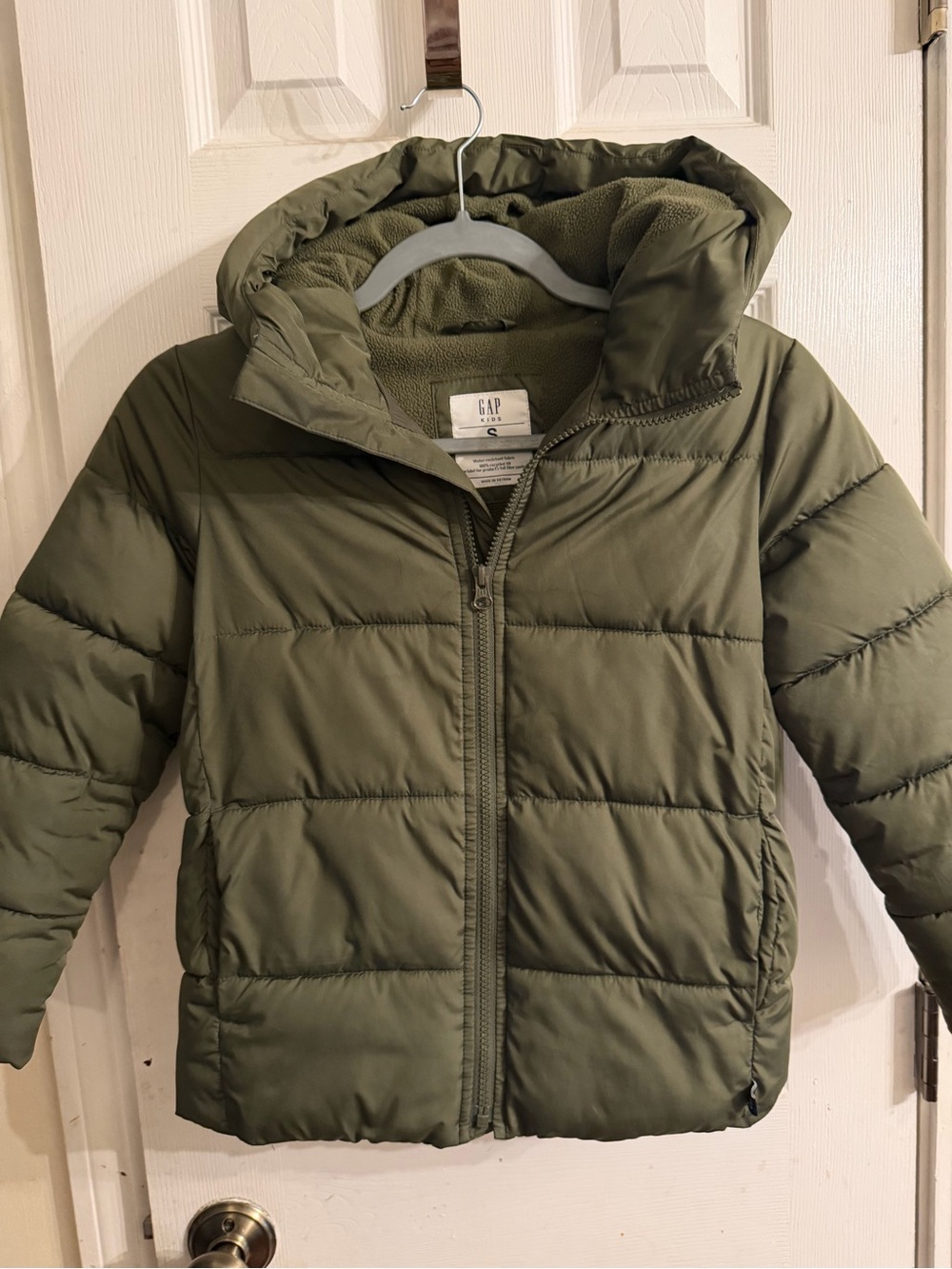 GAP Olive Green Hooded Puffer Coat for Kids